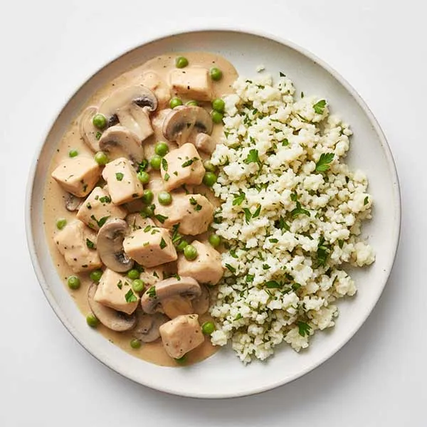 Chicken a la king with Parsley Cauliflower rice